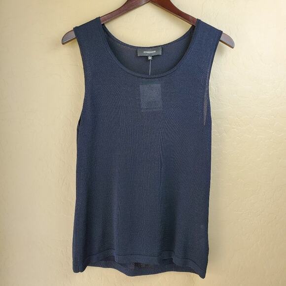 Jones Wear Dark Blue Sleeveless Tank Top Shell - Picture 2 of 8